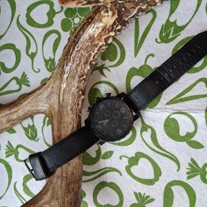 Fossil Leather Band Watch Needs Battery.  18